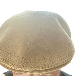 Kangol Golf Cap Newsboy Cap Vintage Men's Beige Tan Made in England Light 7 1/8